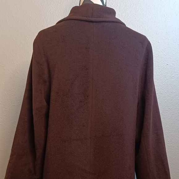 Vintage Cinzia Rocca 100% Wool Sz‎ 8 Old Money Wide-Collar Brown Neutral Coat - Picture 8 of 15